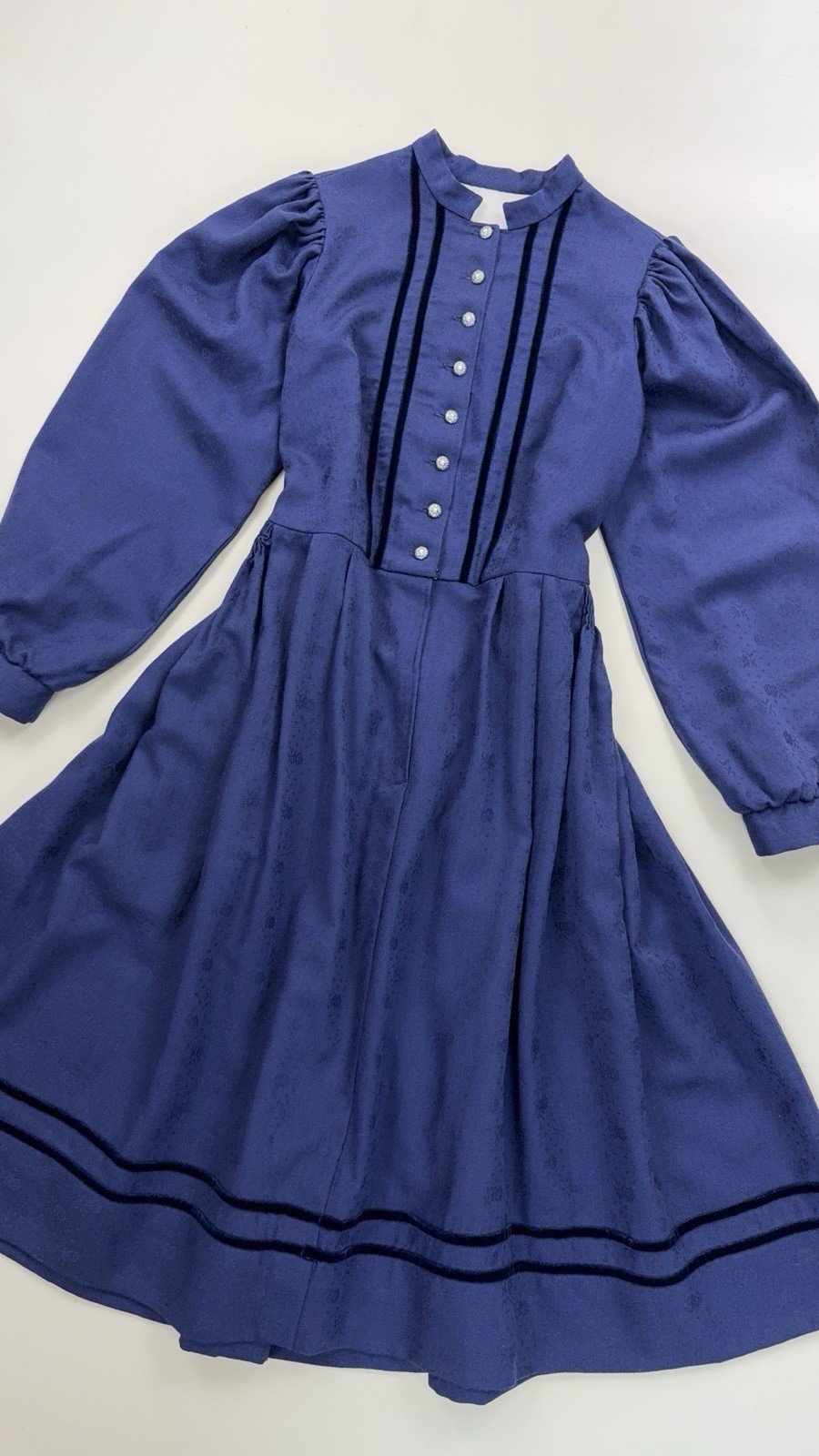 Vintage Bavarian Dirndl Dress 100% Wool Cottagecore Folk Prairie 2XL