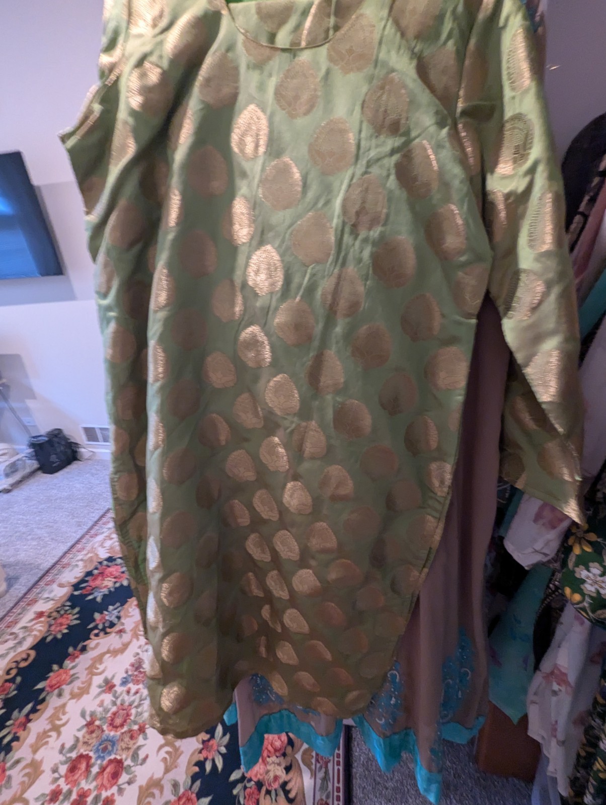 Pakistani 8 Suits Dresses Beautiful Long Kurta Shalwaar Dupatta Sz 44 .