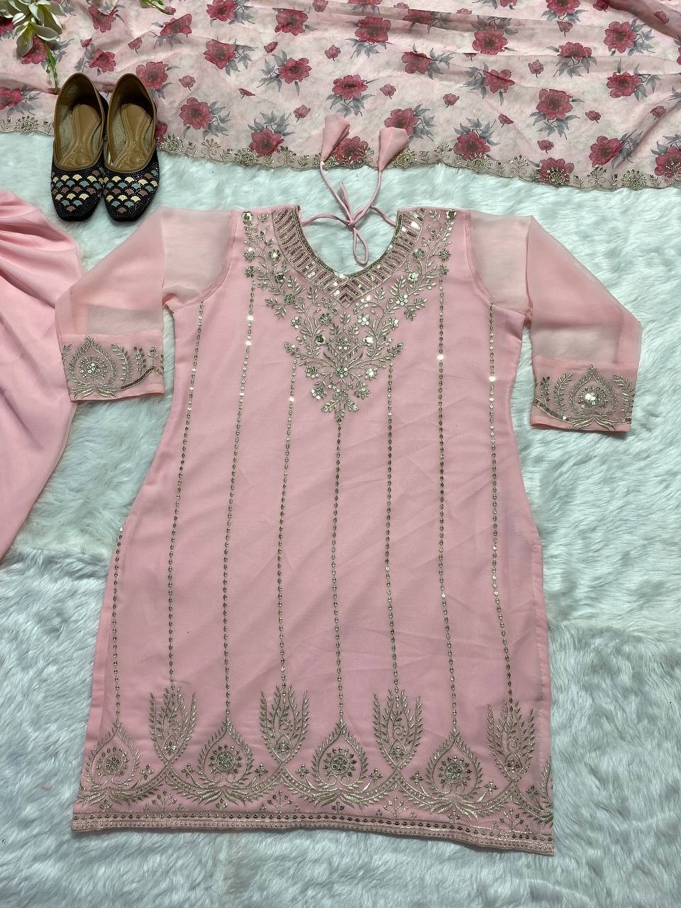 Indian Party Wear Georgette With Embroidery Designer Salwar Kameez With Dupatta
