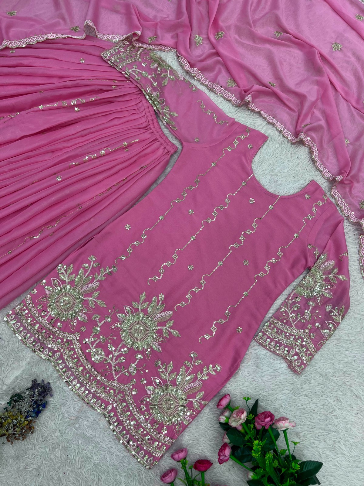 Designer Indian Pakistani kurti plazzo Bollywood Dress Party Wear Suit wedding