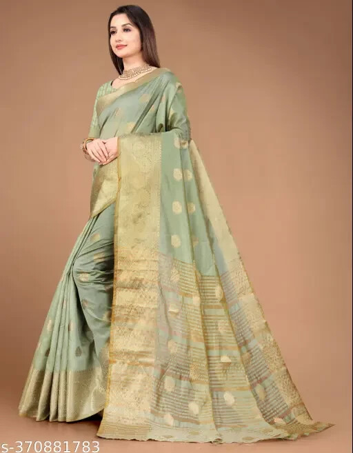 Women’s Chanderi Silk saree With Running Blouse Piece