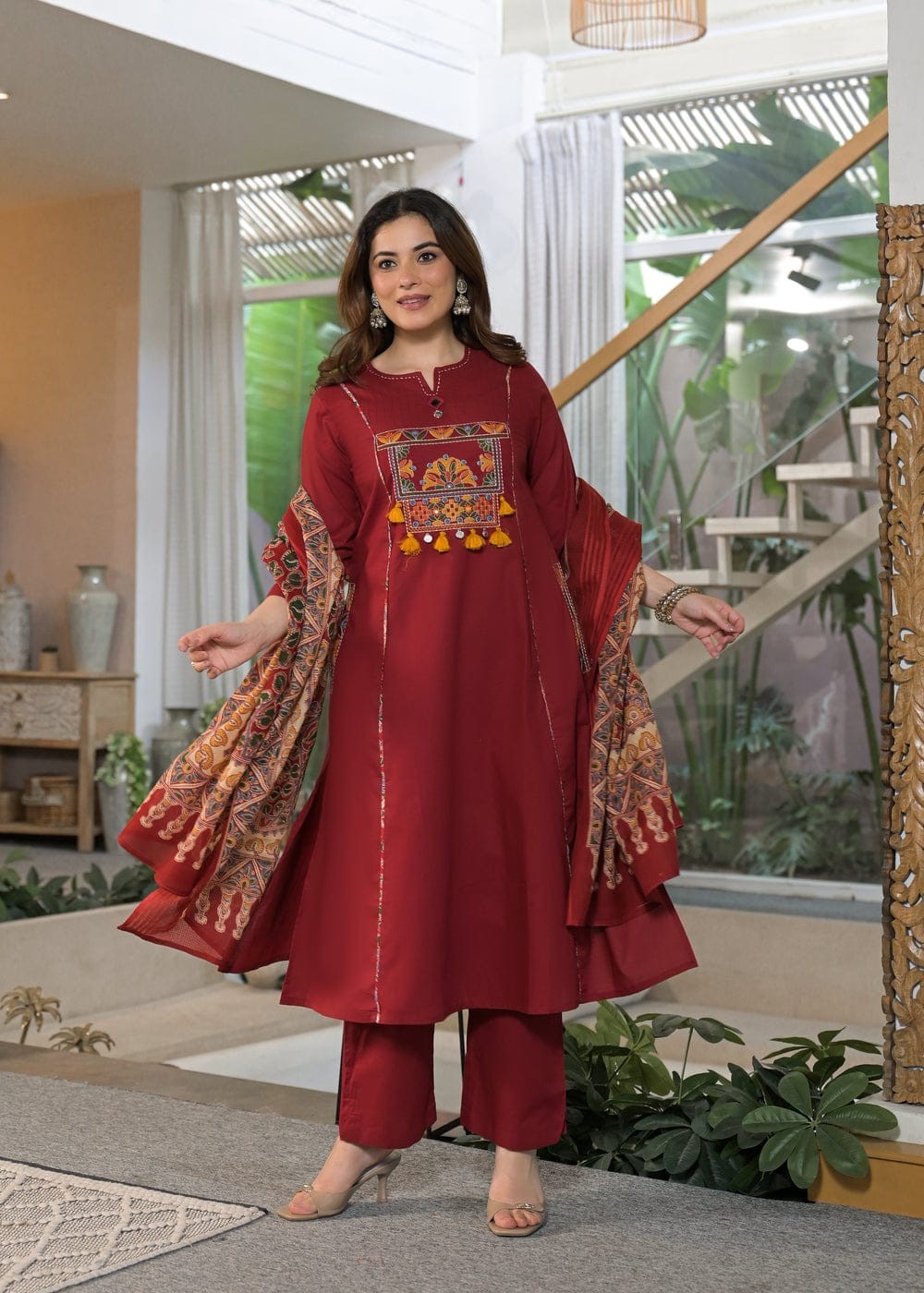 Women’s Party Wear Kurti Pant Dupatta Set Indian Bollywood Ethnic Top Kurta Set