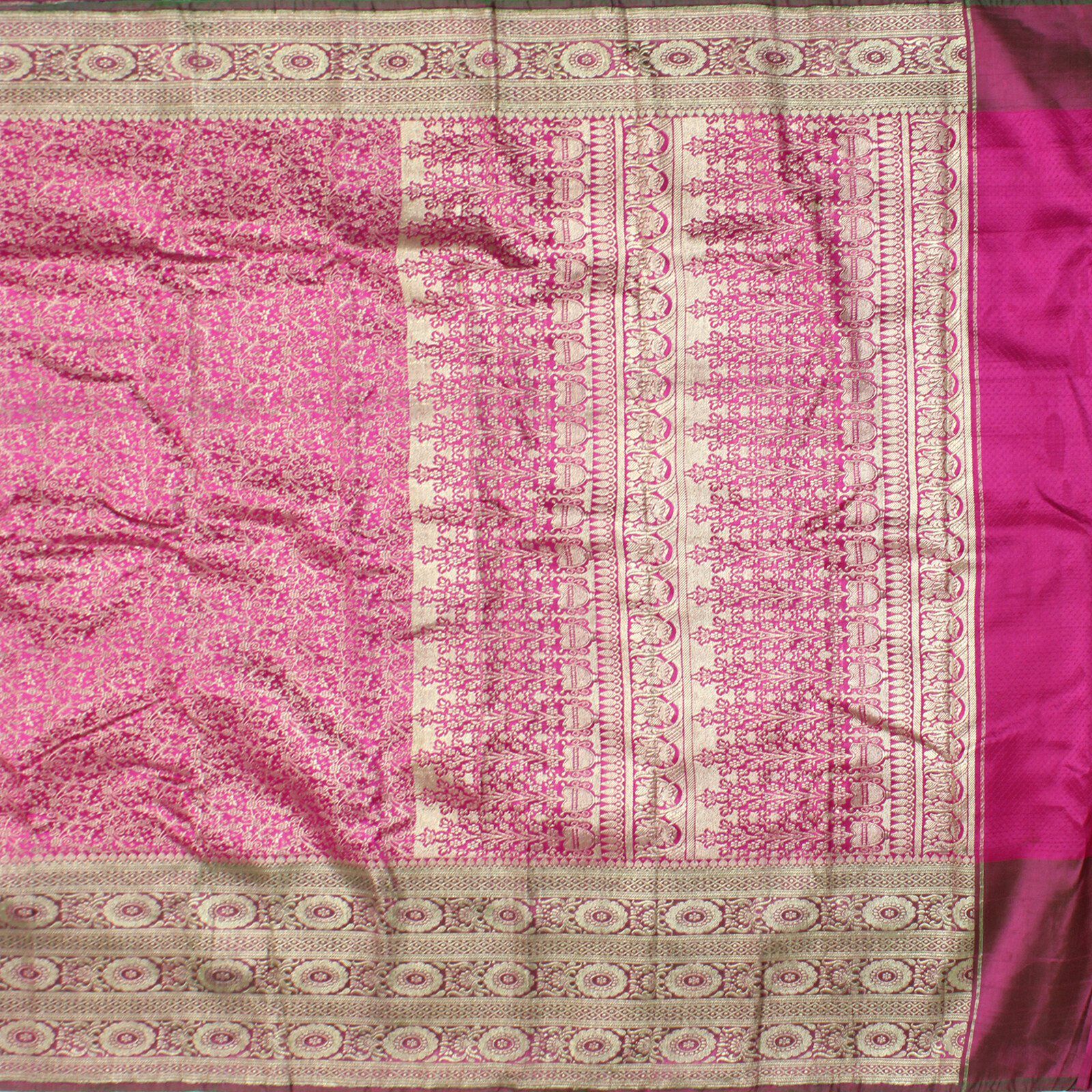 Vintage Pink Art Silk Banarasi Heavy Saree Metallic Zari Woven Sari Craft Fabric