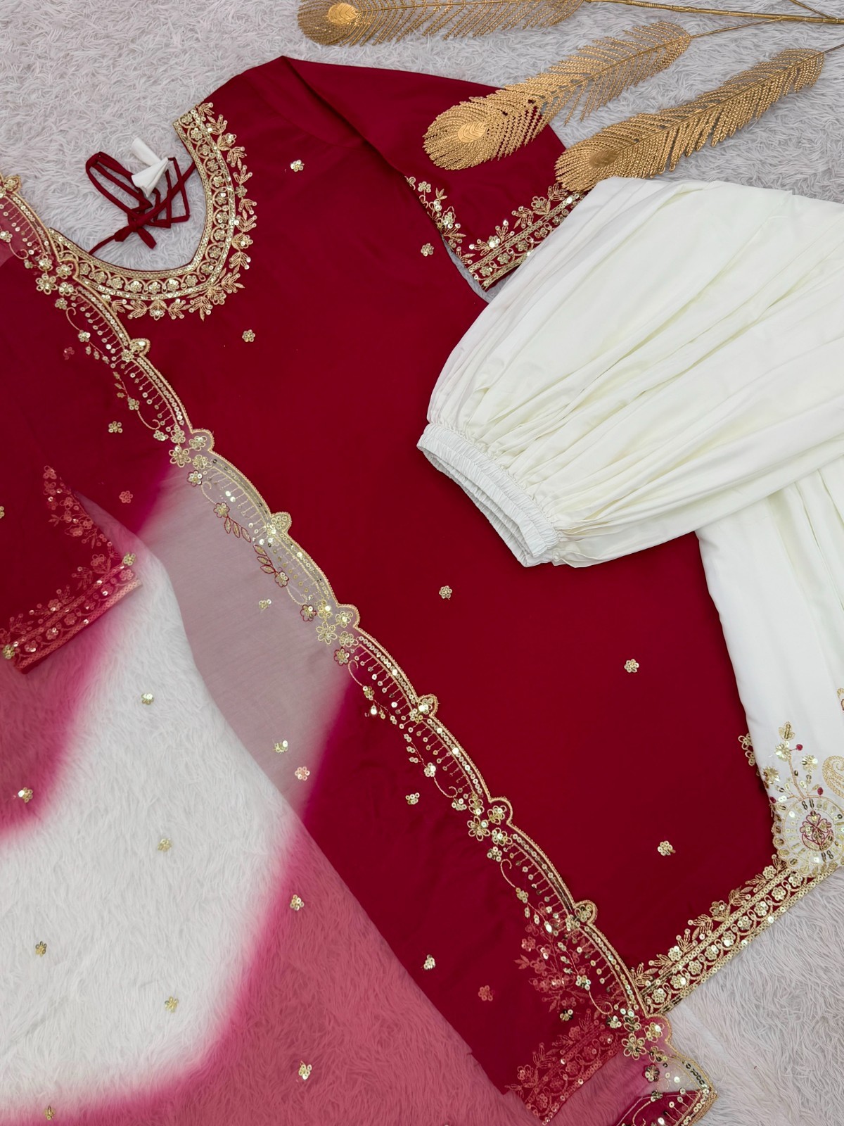 Designer Indian Pakistani top plazzo Bollywood Dress Party Wear Suit wedding