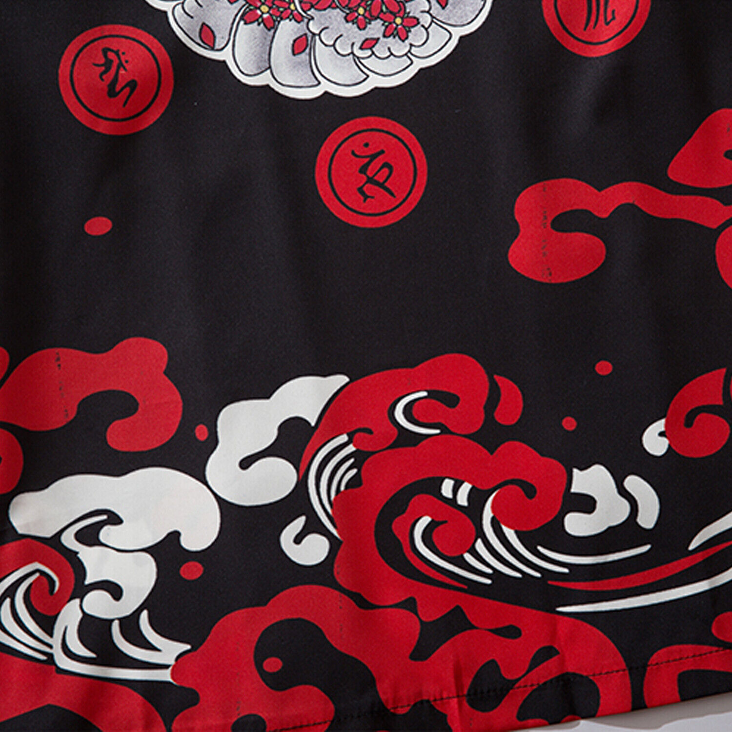 Niepce Men’s Demon Mask Kimono Graphic Lightweight Harajuku T-Shirt Cardigan