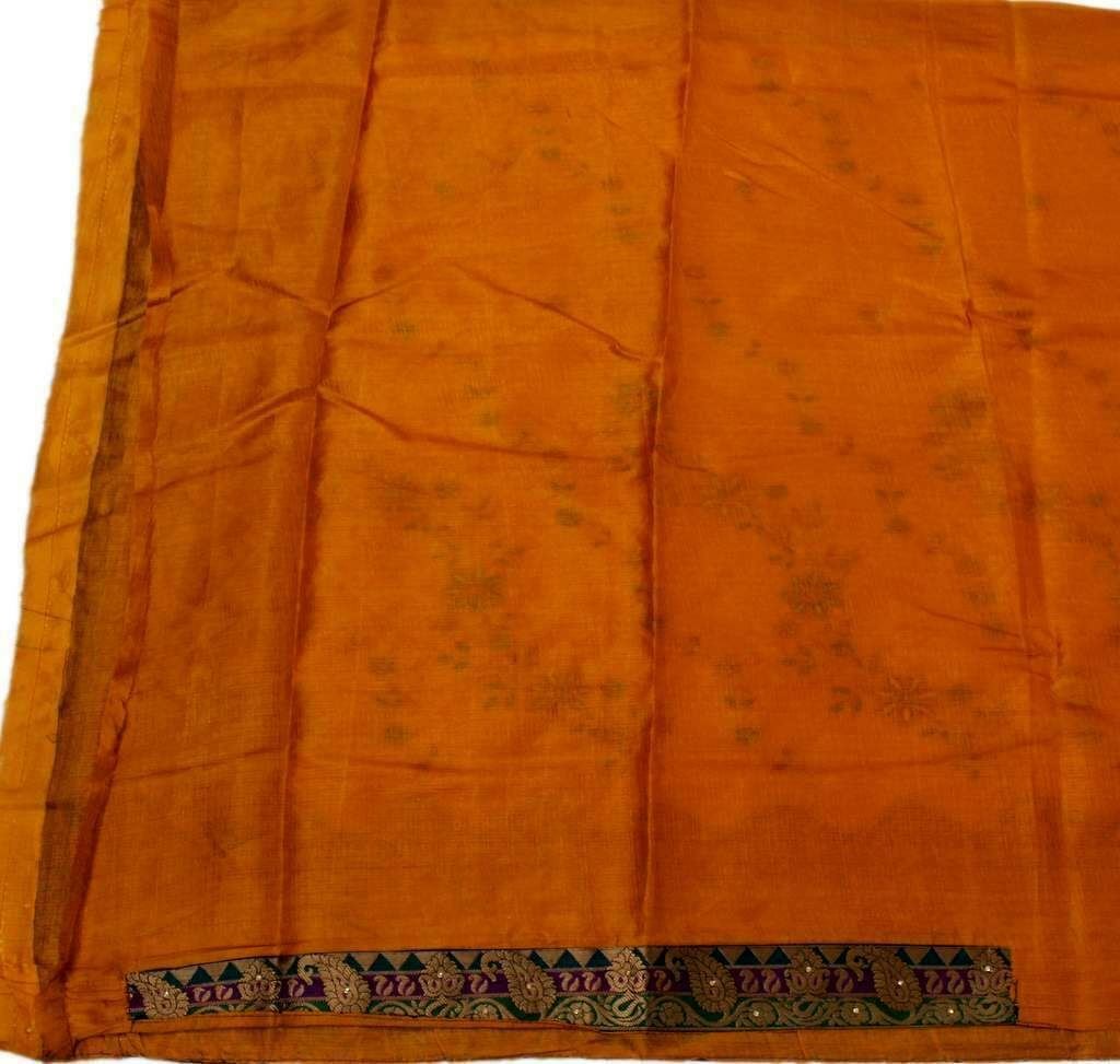 Designer Indian Party Wear Wedding Saree Pakistani Heavy Work Sari Saffron