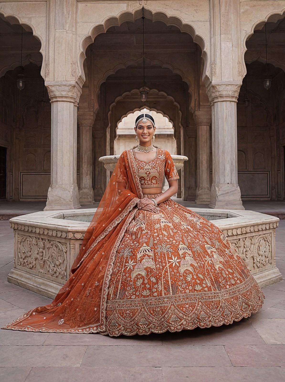 Net Lehenga Choli Sequins Zari Embroidery Bridal Wedding Party Wear Set