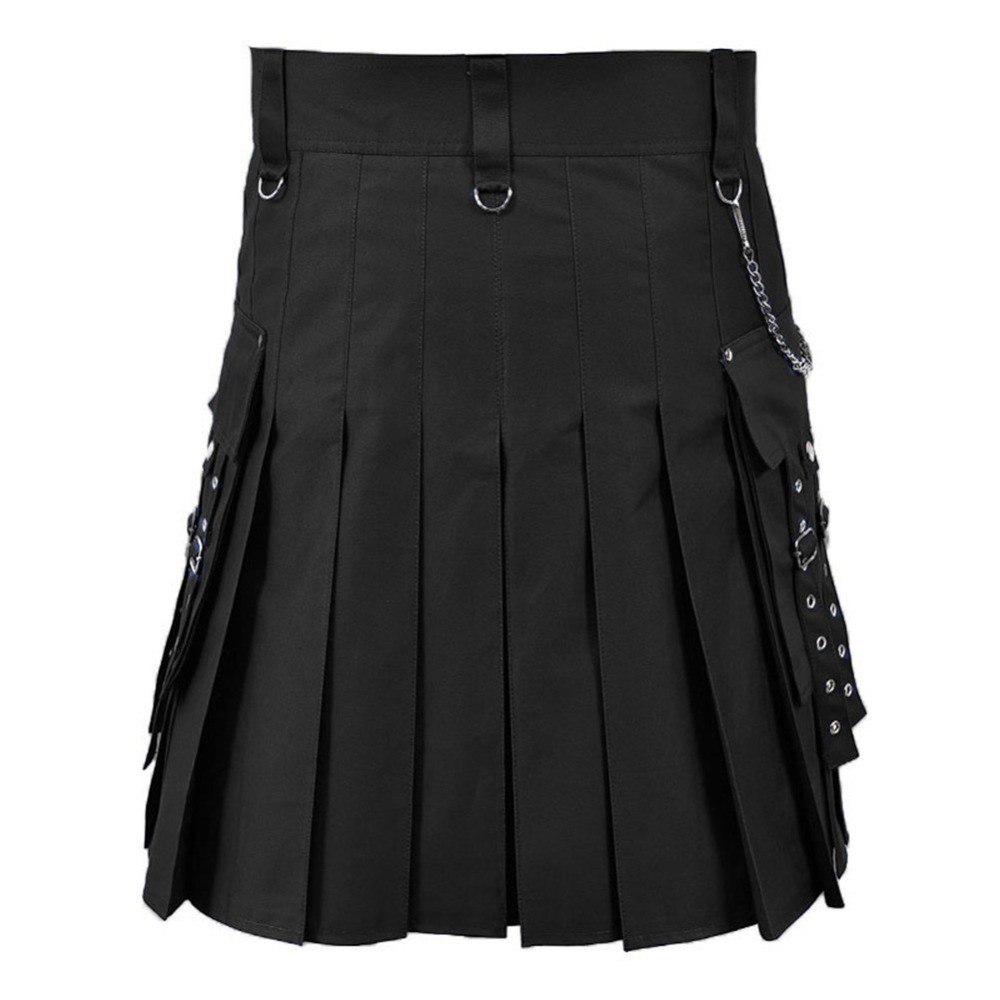 Medieval Skirt Solid Color Scottish Festival Men Kilt Traditional Highland Dress