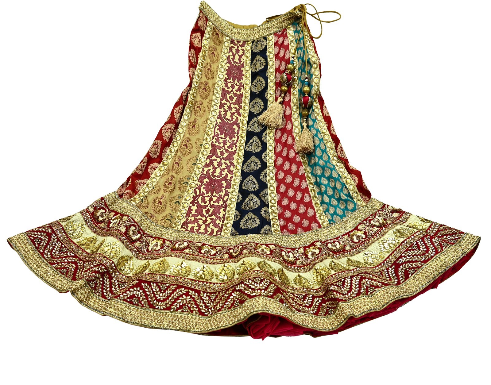 Indian New Heavy Pure Silk Hand Embroidered Designer Sabyasachi Lehenga 3pcs Set