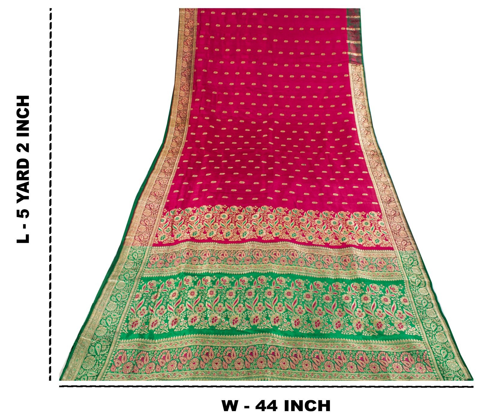 Sanskriti Vintage Pink Pure Satin Saree Banarasi Brocade Meenakari 5 Yard Sari