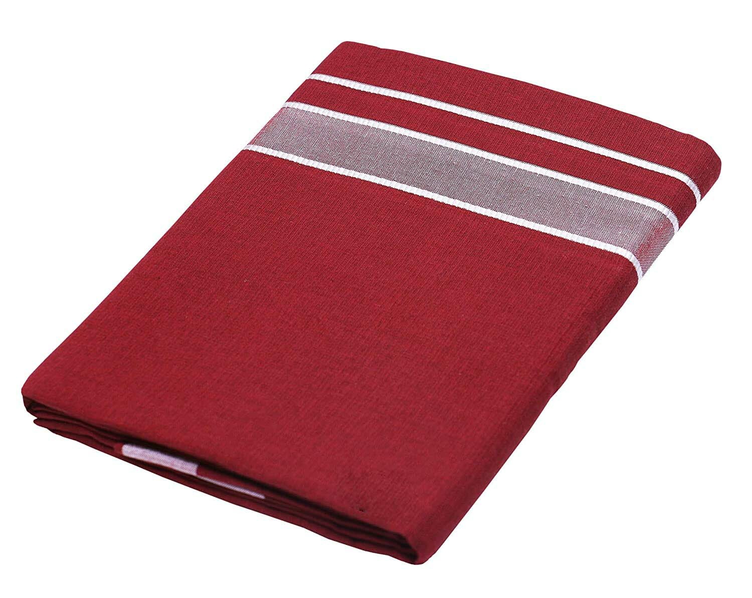 Men’s Dhoti Cotton Plain Solid/Length 2 meter Pack of 2 Blue Maroon US