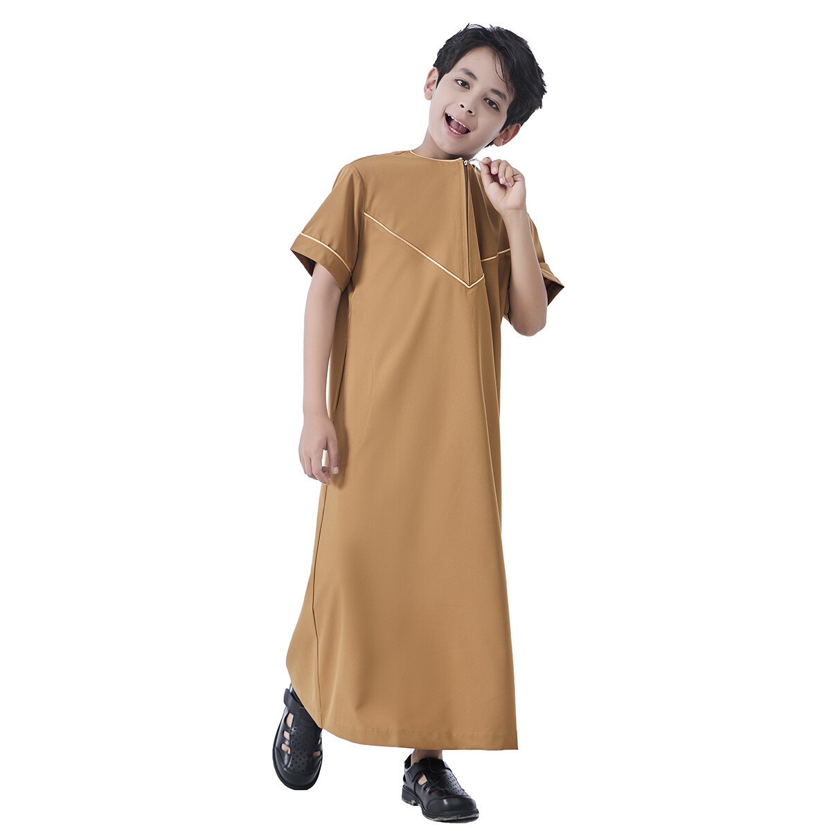 Islamic Kids Boys Abaya Thoub Thobe Kaftan Jubba Thawb Daffah Dishdasha Ramadan
