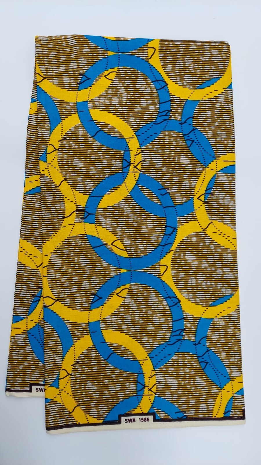 African Print Fabric/Ankara Prints 100% Wax Cotton-Blue/Yellow – 6 Yards
