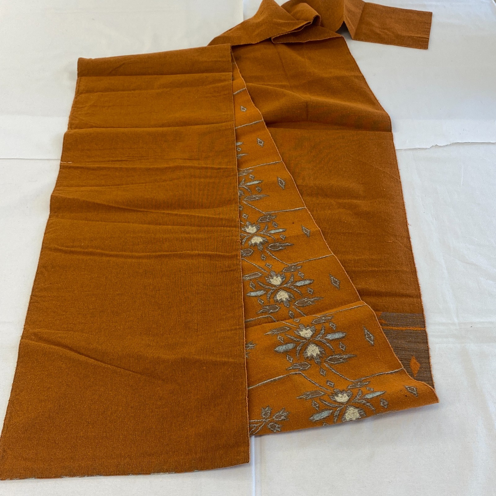 Japanese Vintage Kimono Nagoya Obi Cotton Brown Traditional Authentic 130 x11 in