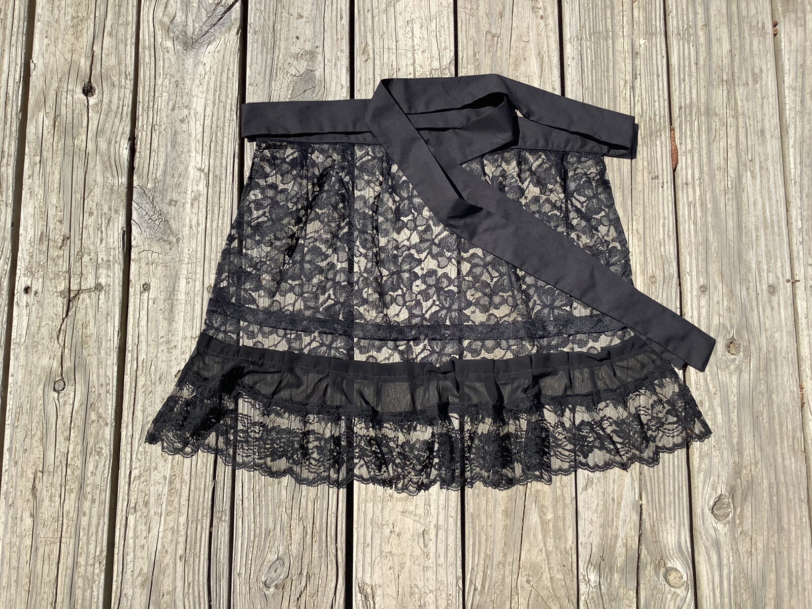 Black Ruffle Lace Apron, Oktoberfest Apron, Birthday Gift apron For Women