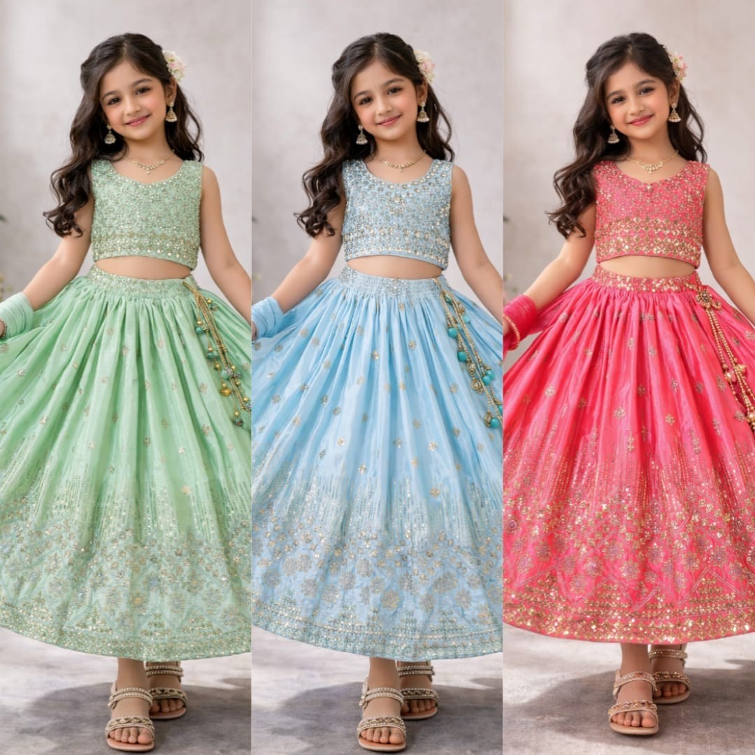 Readymade kids girls lehenga choli party wear eid indian girls designer dress