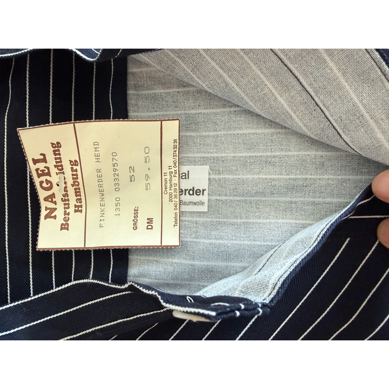 VINTAGE NWT German Fisherman Smock Shirt 100% Cotton Canvas Finkenwerder Size 52