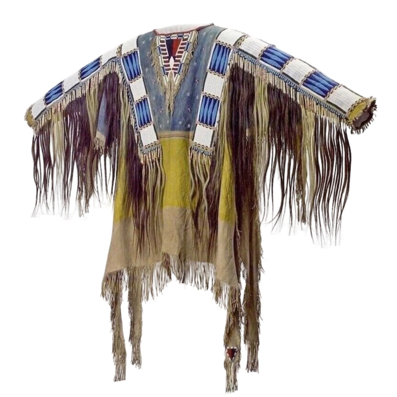 Old American Beaded Fringes Powwow Regalia Red Cloud’s War Shirt
