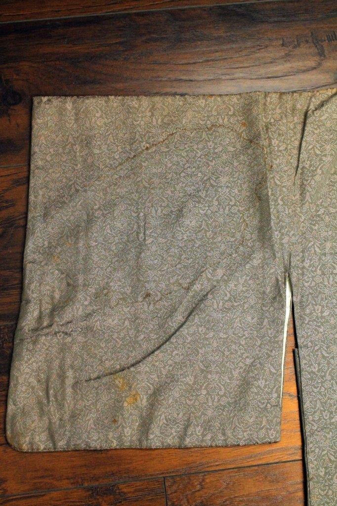 Vintage 50s Gray-Beige Brocade Dress Coat Yukata Kimono Japanese Robe Jacket