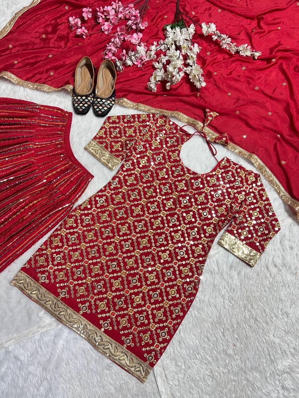 PUNJABI STYLE HEAVY CHINON SILK PATIYALA DHOTI SUIT WITH DUPATTA FOR PARTY WEAR