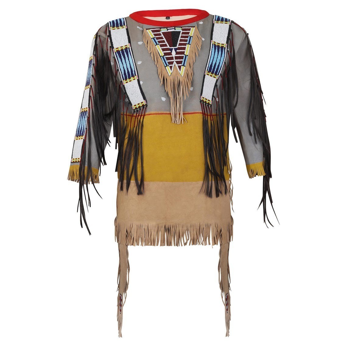 Plains Beaded War Shirt, Old Native American Tasseled War Shirt, Pow Wow Outfit