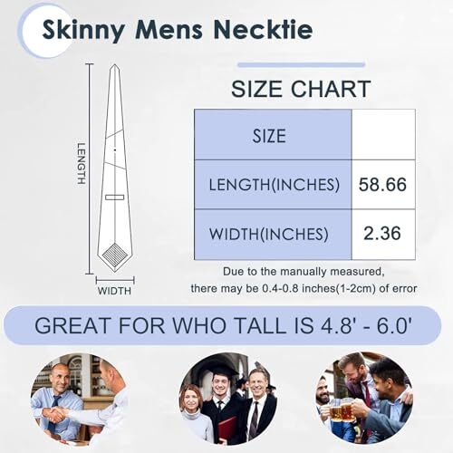 Skinny Ties for Men,Cotton Linen Neck Tie for Daily Dress,Weddings, Navy Blue
