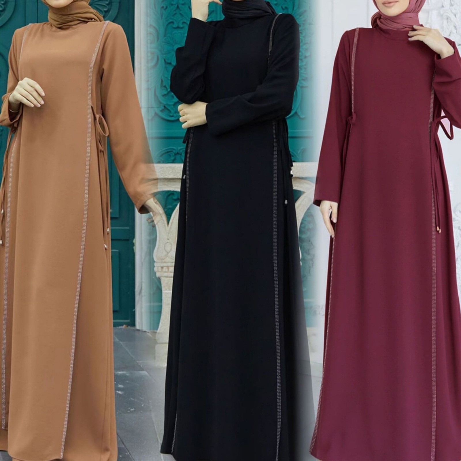 Muslim Islamic Women Dress Ramadan Clothing Dubai Abaya Kaftan Party Gown S-XL