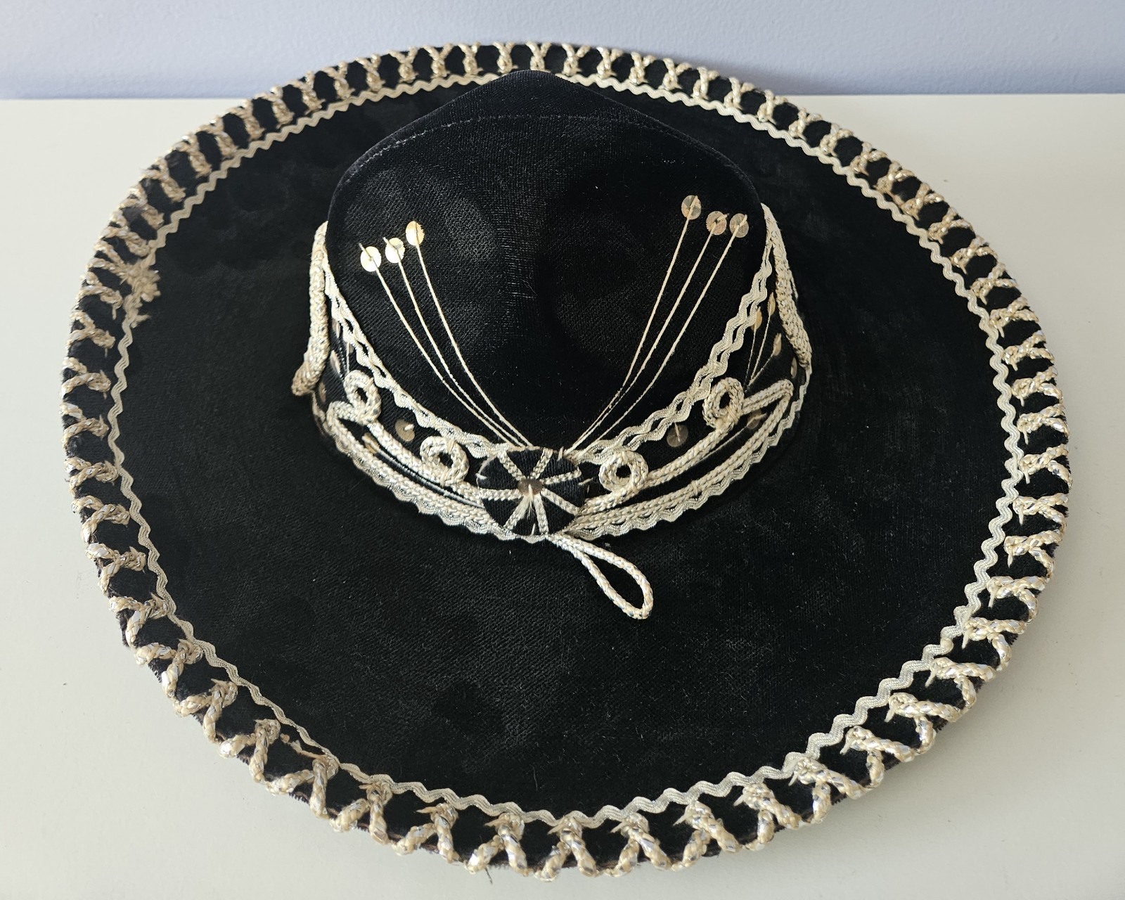 Francisco Ringon Sombrero Mariachi Black Velvet MEXICAN Charro Calidad XXXXX Kid