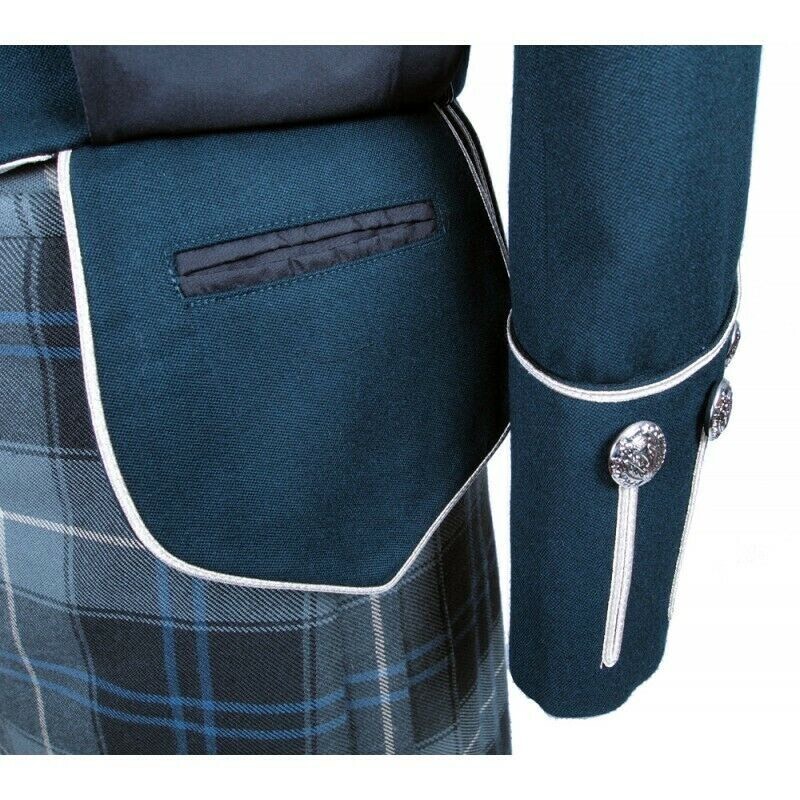 Men’s Scottish Green Doublet Kilt Jacket – Military Piper Drummer Doublet Jacket