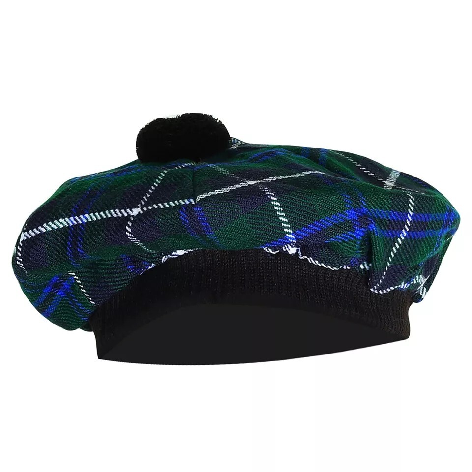Men’s Douglas Blue TAM o’ SHANTER Hat Bonnet Beret Balmorals Tartan Tammy hat