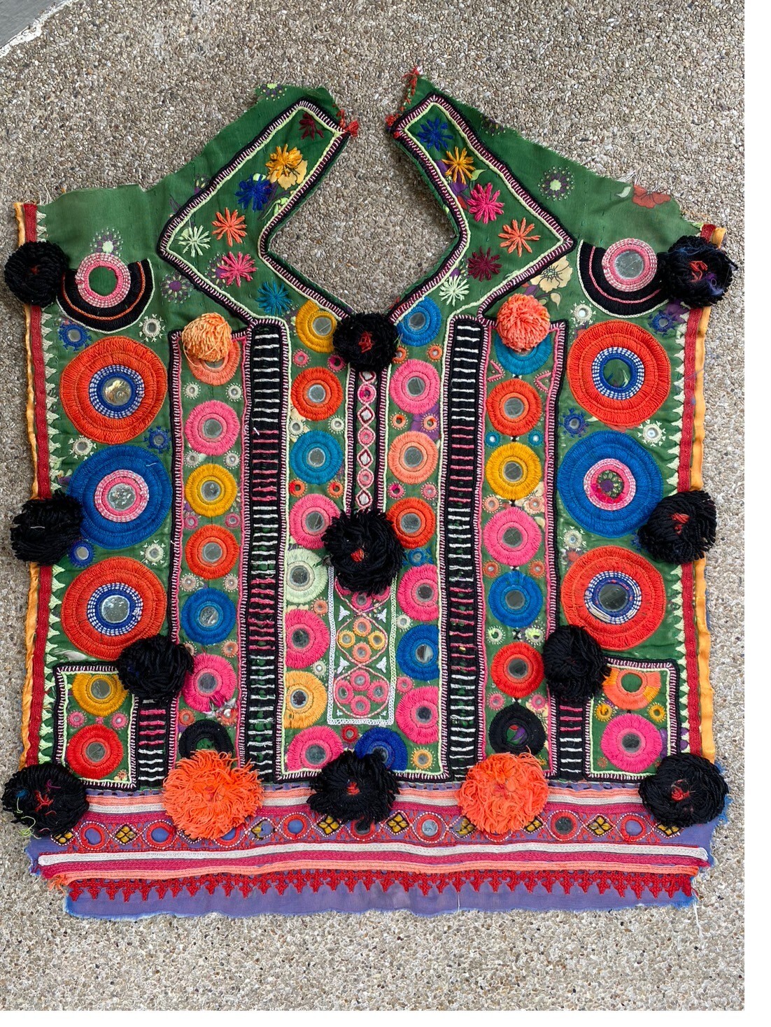 Colourful Banjara Top, crafted from vintage textiles with intricate mirrorwork