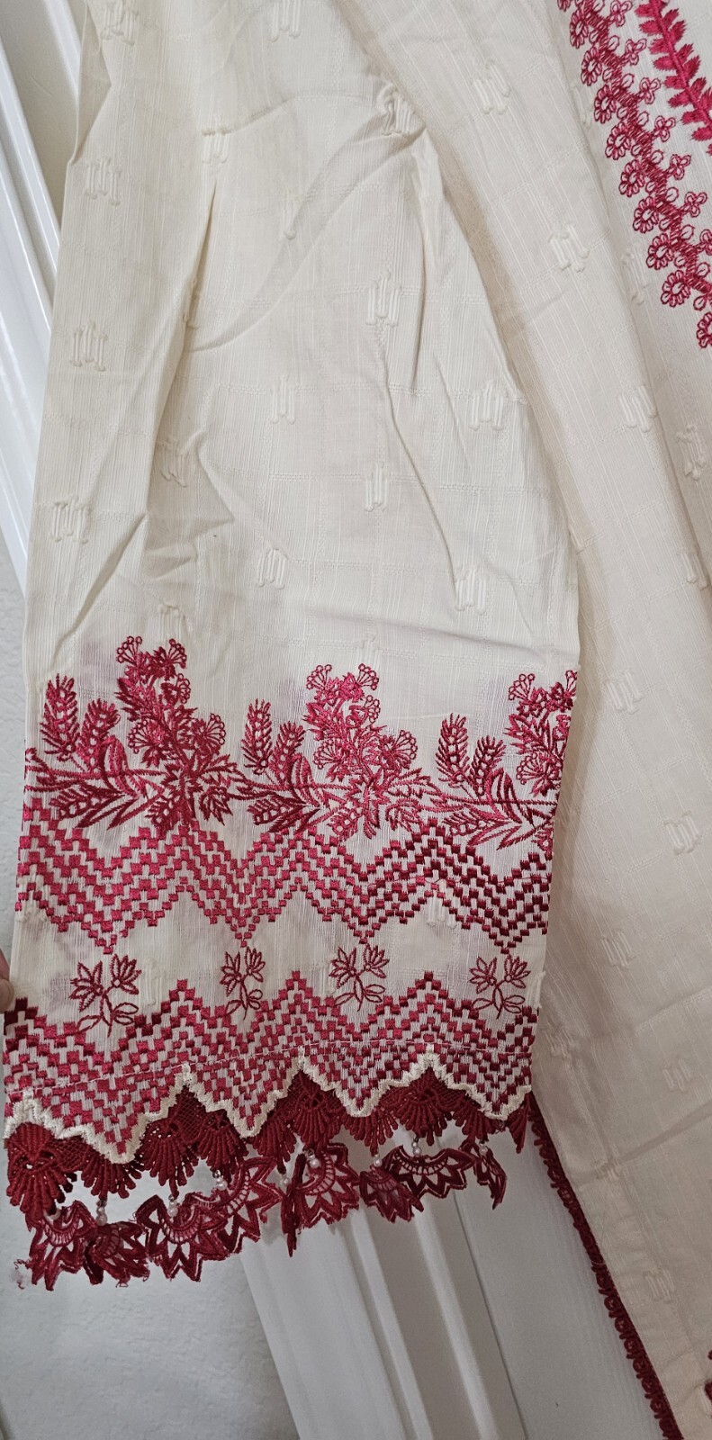 NWT SANA SAFINAZ Size XL Dobby Jacquard Embroided Kurti Pakistani Designer