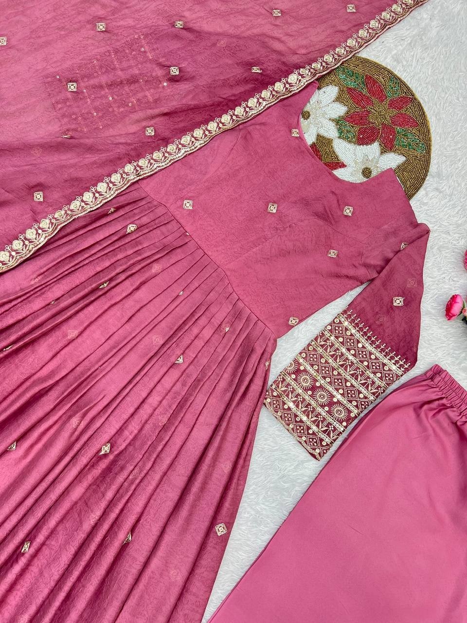 New Launch Rangoli Crush Silk Salwar Kameez With Dupatta For Function Wear