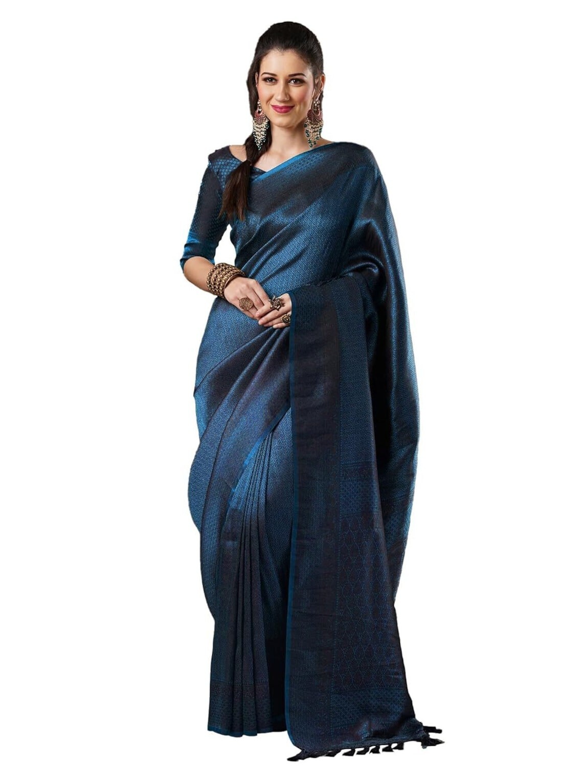 Women’s Woven Design Zari Work Banarasi Silk Saree With Unstitched Blouse Piece