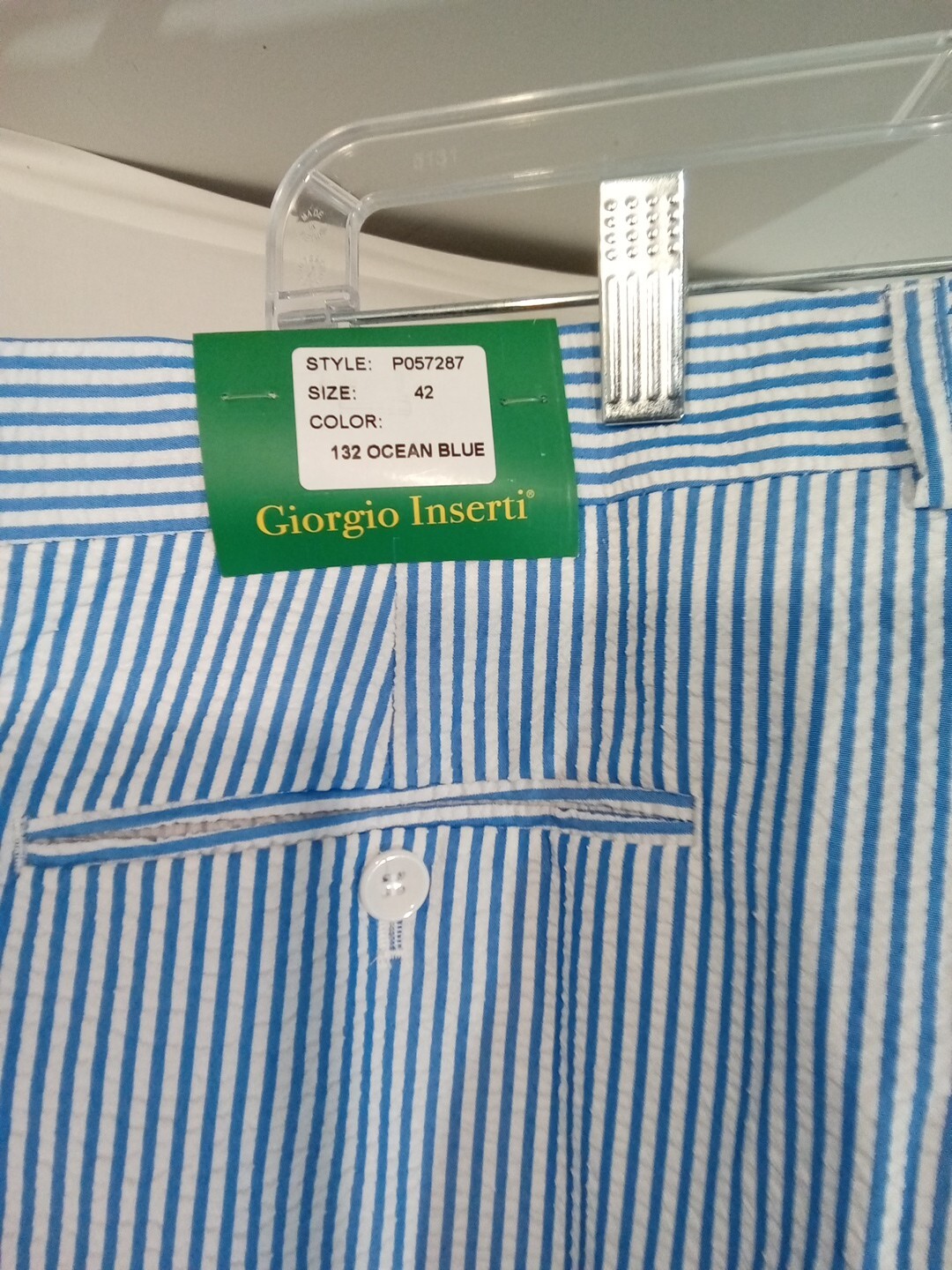 Mens Giorgio Inserti Stripe 2pc Walking Leisure Suit Blue/White..NWT