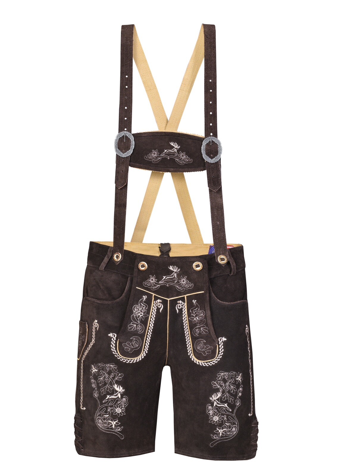 Men Lederhosen – Authentic Oktoberfest Lederhosen – Mocha Brown