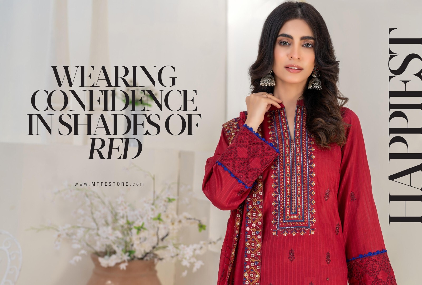 MTF LIFE IN COLOR HEAVY EMBROIDERED 3 PIECE READY TO WEAR