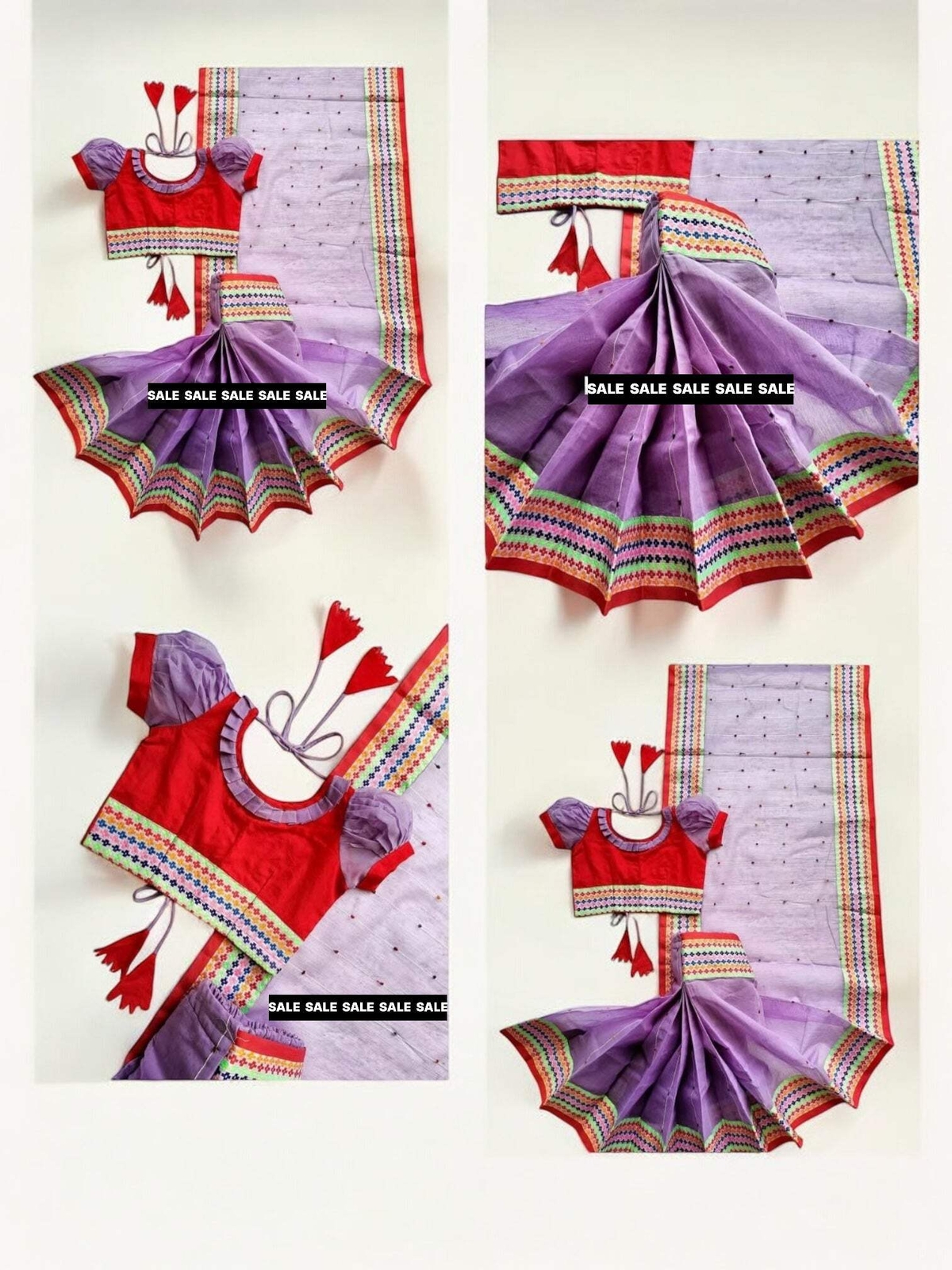 Girls Traditional Ready to Wear Saree – Ethnic Wear for Kids- 108