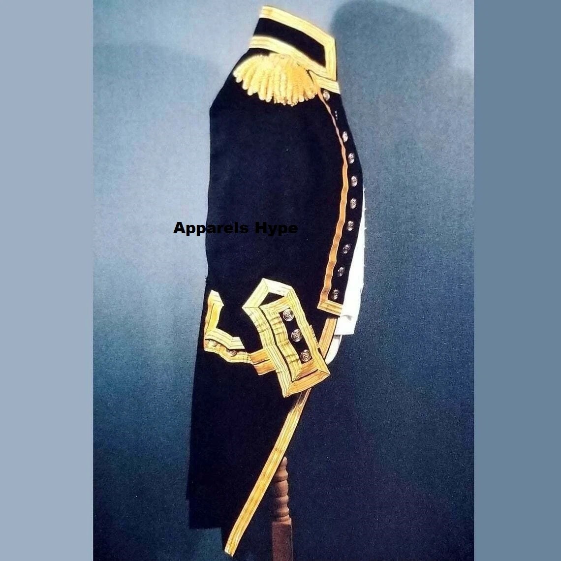 British Captain Royal Navy Rank premium quality braid only wool coat
