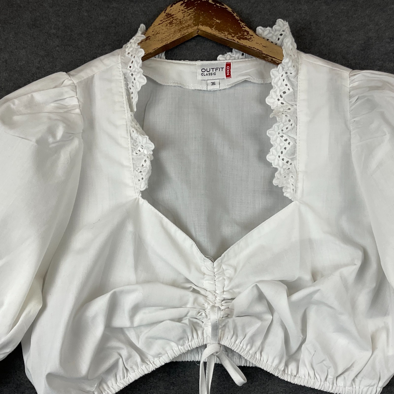 Dirndl Blouse Germany Bavarian Top Trachten Octoberfest Folk Festival Size 36/S