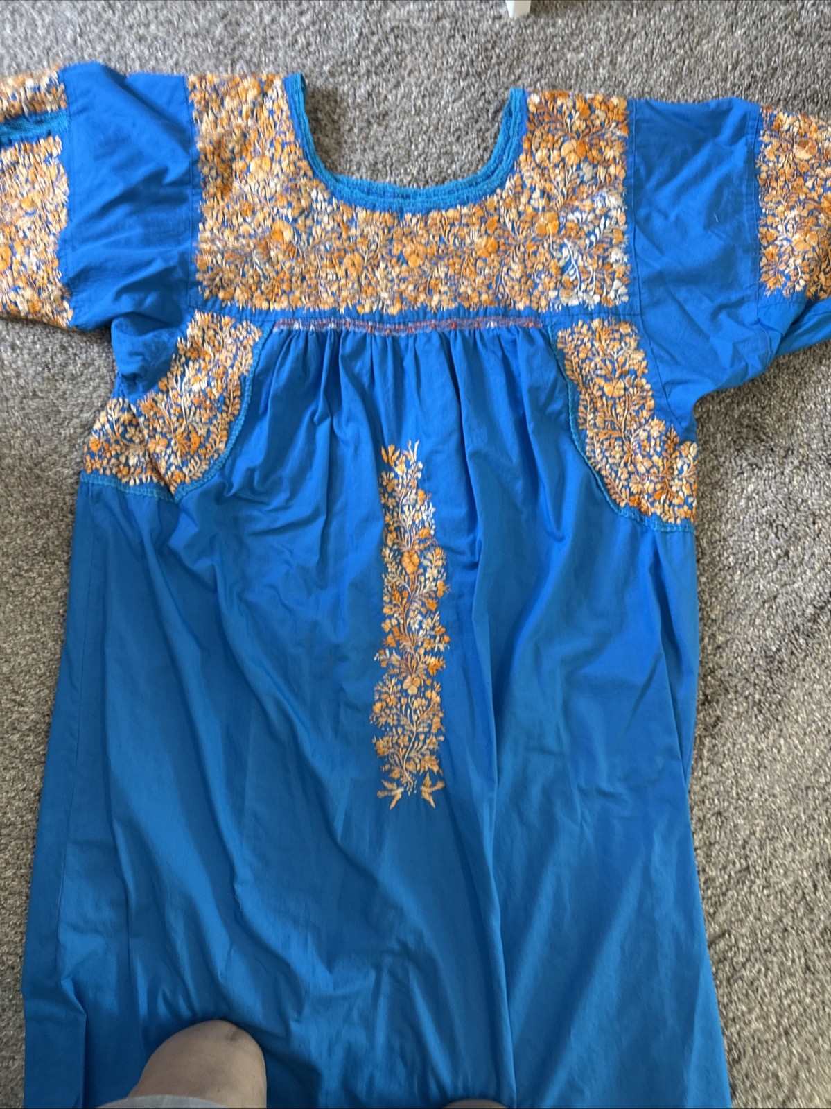 San Antonio Oaxaca Mexican Dress Hand Embroidered Silk Threads