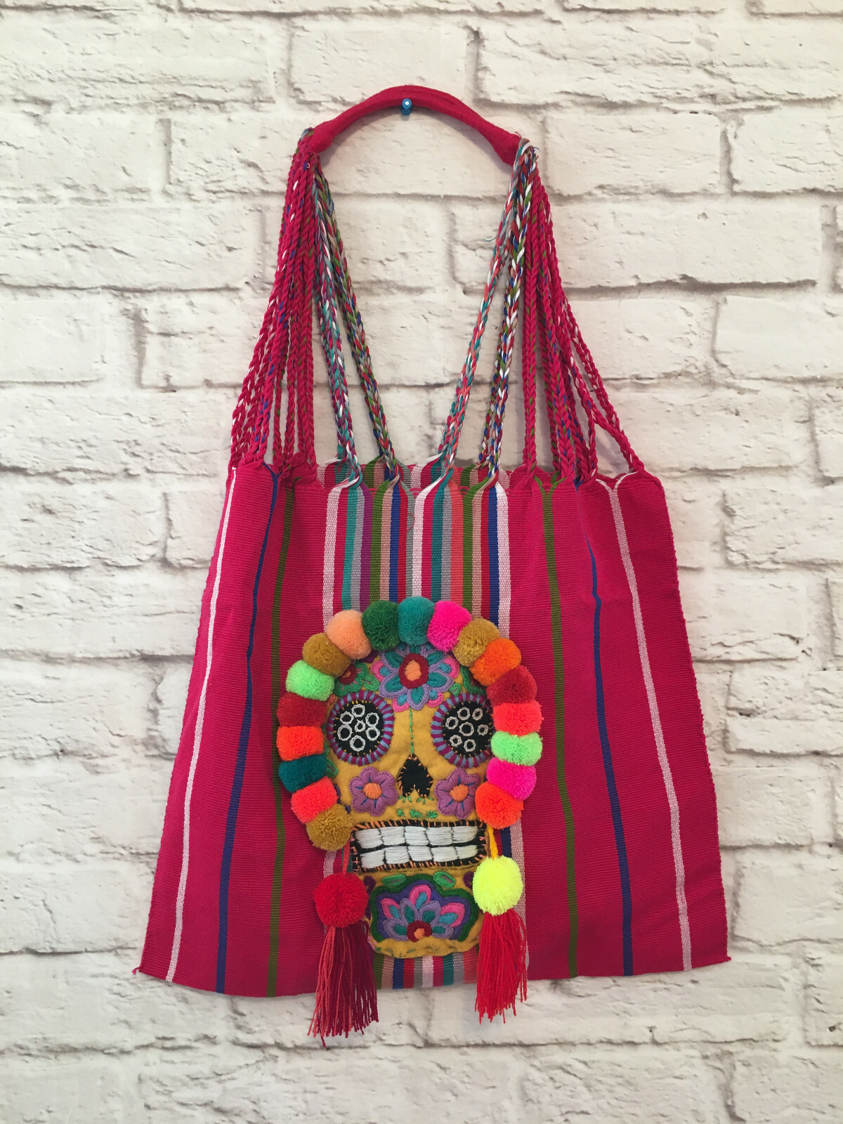 Handmade Mexican Sugar Skull Tote Bag – Catrina Tote Bag – Dia de los Muertos