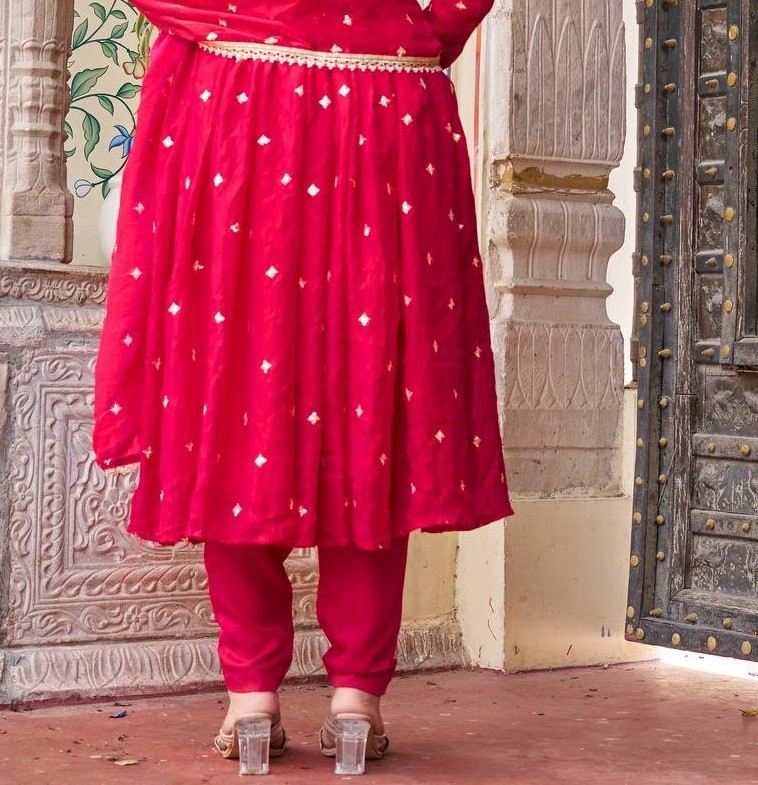 New Presenting Heavy Silk Red Top Bottom With Dupatta For Women & Girls