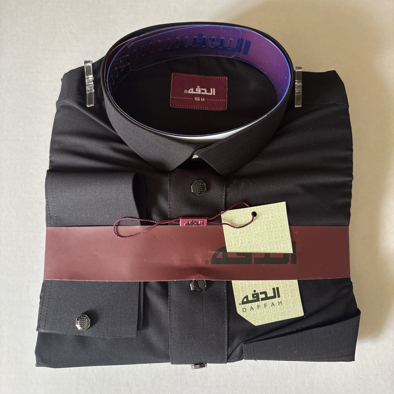 MEN Size 56M DAFFAH High Quality ALL SEASON Thobe CUFF SLEEVE SHIRT COLAR