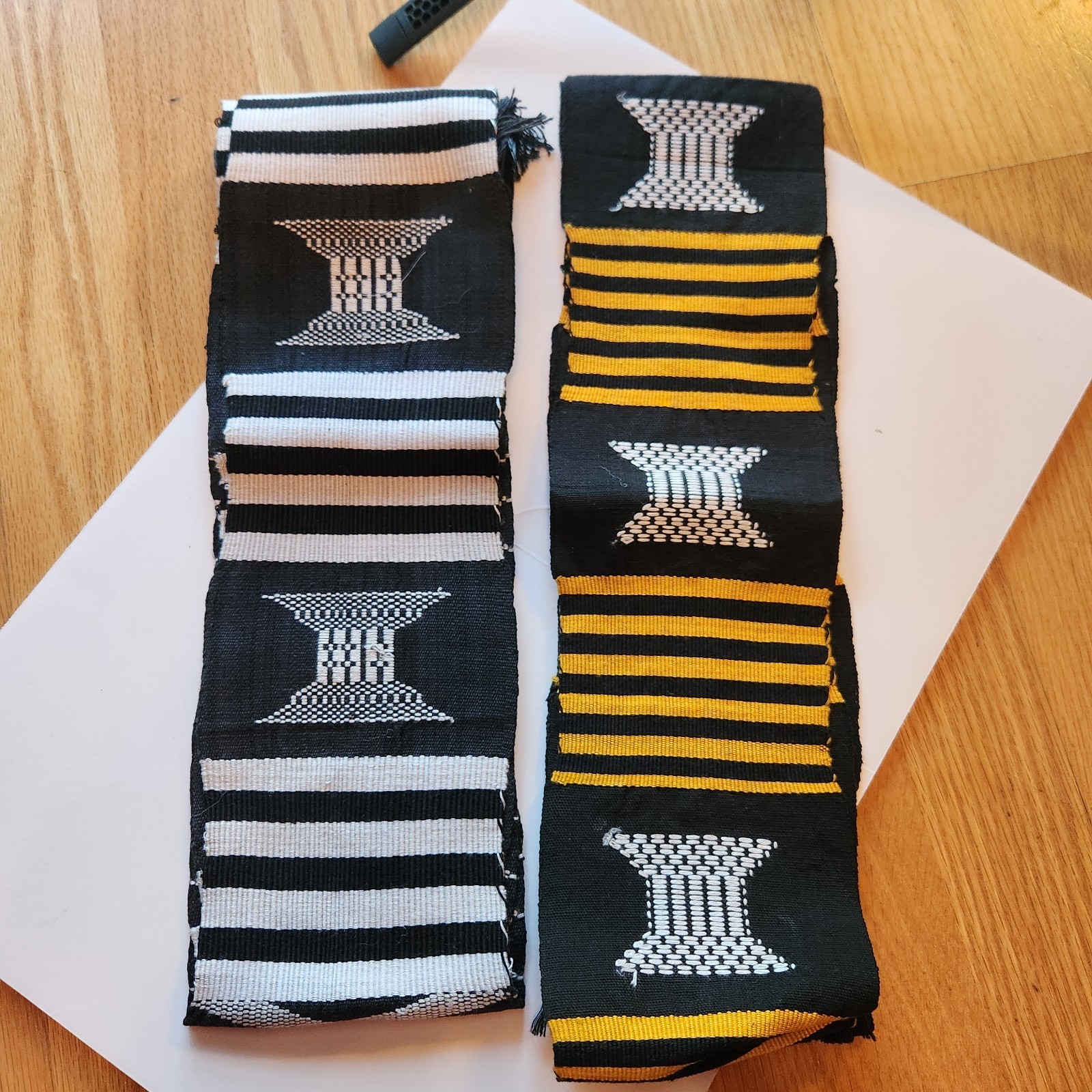 2 African Kente Cloth Sash