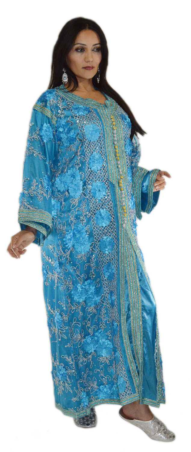 Moroccan Wedding Gown Caftan Kaftan Long Dress Abaya Tackchita Middle East