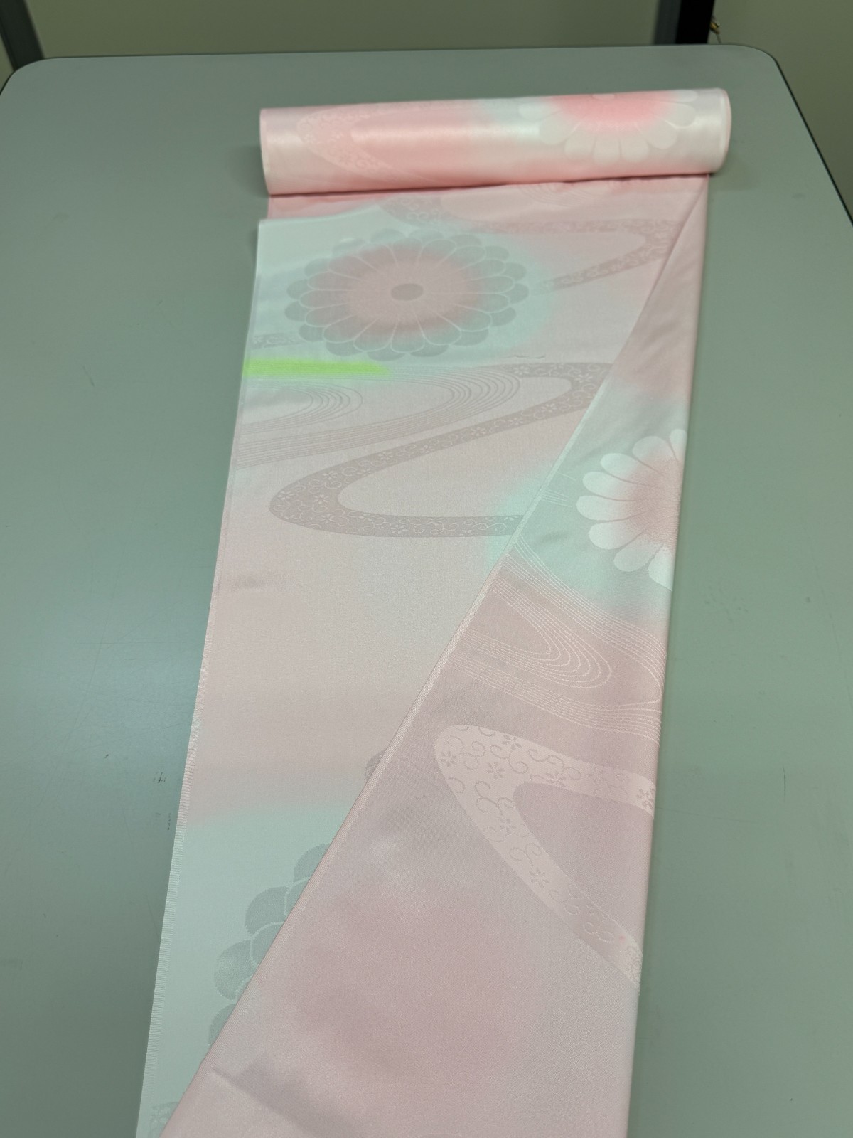 Japanese Vintage Kimono Fabric cloth Boro Silk Pink tradition 35.4×14.1 in
