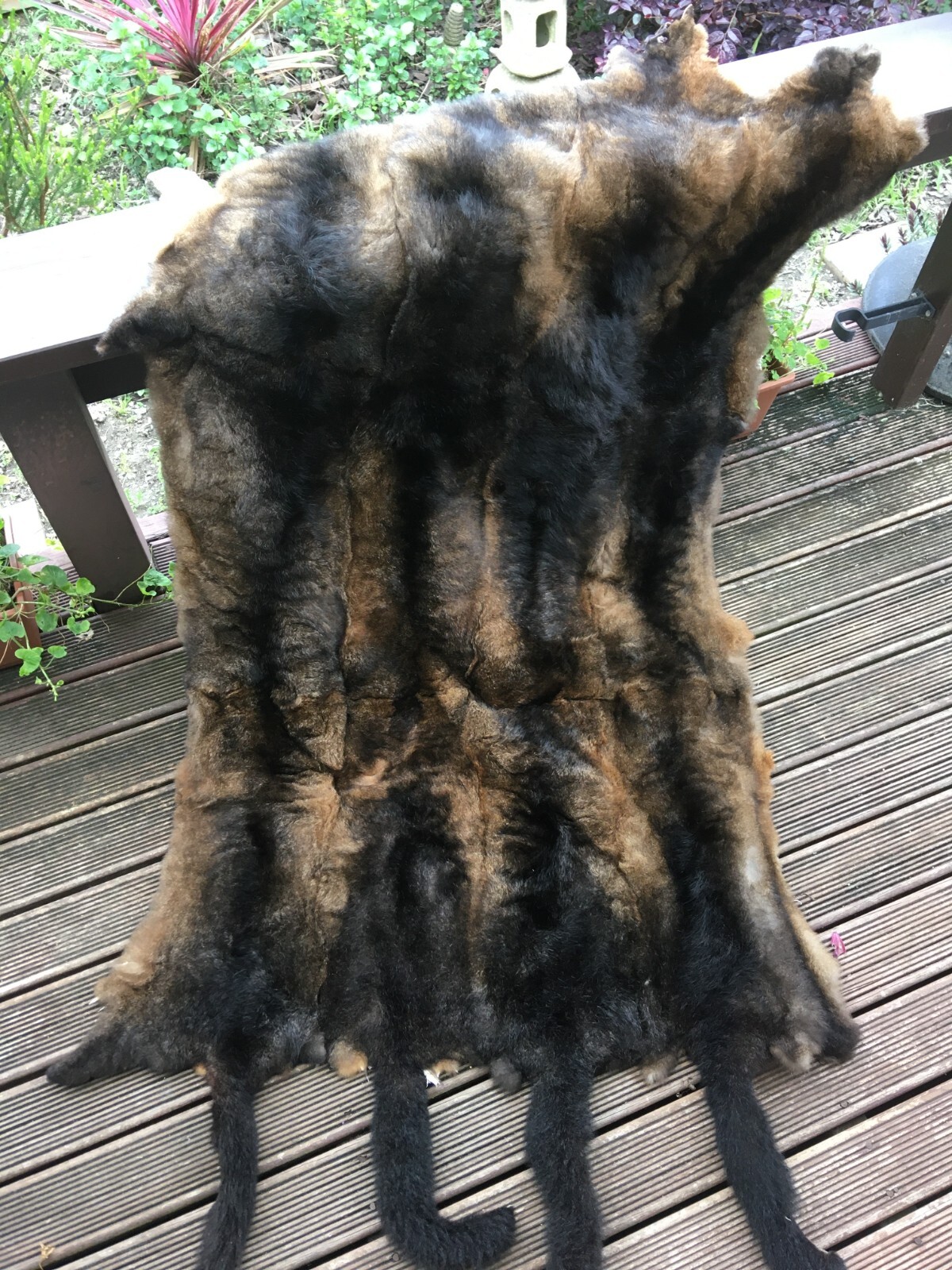 New Zealand Possum Natural Brown Fur Aboriginal Skin Cloak – tails on one side