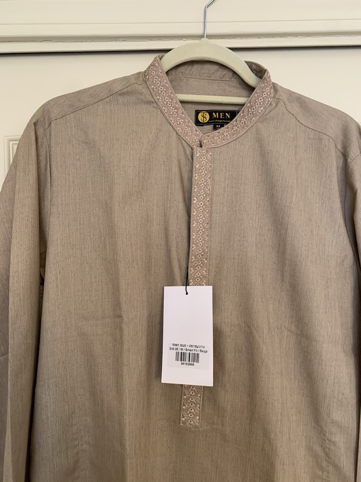 String & Thread Men’s Kurta NWT Medium Smart Fit Sand / Camel Earth Tone