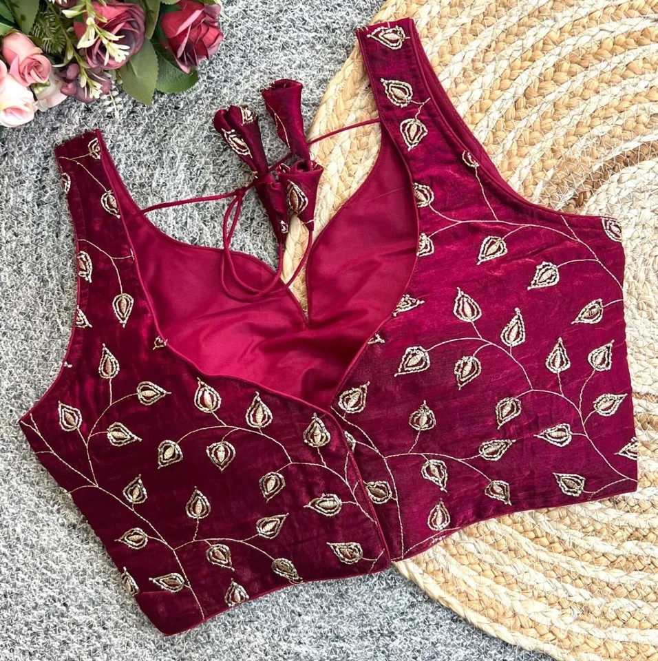 Saree Blouse Readymade Designer Sari Choli Indian Party Wear Bollywood Dress